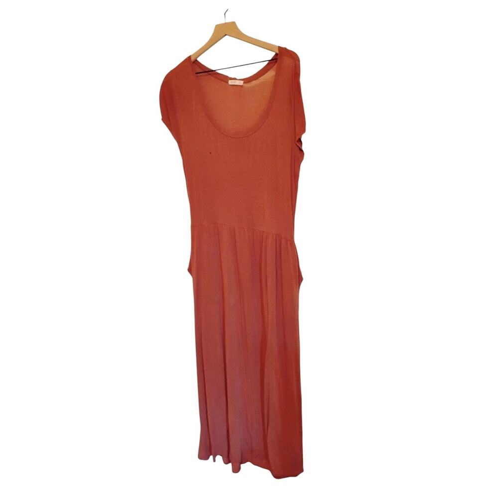 Sozy Maxi Dress Short Sleeve Pockets Long Women's Size Large